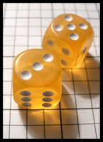 Dice : Dice - 6D Pipped - Yellow with White Pips - Dollar Tree Sept 2009